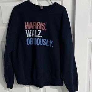 Harris Walz Obviously Navy Sweater